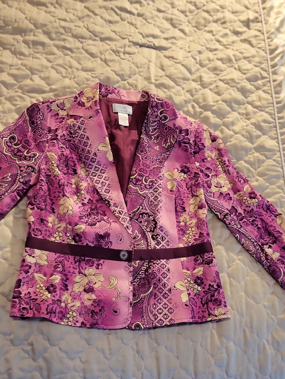 Women's Pink Paisley Floral Blazer Jacket
